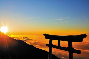 восход солнца на горе Фудзи